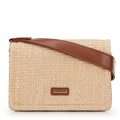 Dámska crossbody z výpletu béžovo-hnedá 100-4Y-405-95