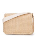 Dámska crossbody z výpletu béžovo-krémová 100-4Y-405-90