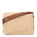 Dámska crossbody z výpletu béžovo-hnedá 100-4Y-405-95