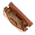Dámska crossbody z výpletu béžovo-hnedá 100-4Y-405-95
