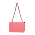 Dámska zapletaná crossbody kabelka Wittchen s retiazkou, ružová 98-4Y-010-P