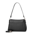 Dámska kožená crossbody kabelka z prírodnej kože – trojkomorová elegancia 101-4E-622-1S