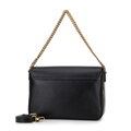 Dámska crossbody z kože s dekoratívnym zapínaním čierna 100-4E-213-1