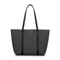 Dámska shopper kabelka s jemnými prúžkami čierno-sivá 99-4Y-620-1