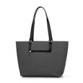 Dámska shopper kabelka s jemnými prúžkami čierno-sivá 99-4Y-620-1