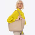 Dámska shopperka z mäkkej ekokože béžová 100-4Y-436-9