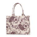 Dámska žakárová shopper kabelka so vzorom bordovo-béžová 99-4E-500-X4