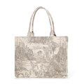 Dámska žakárová shopper kabelka so vzorom béžová 99-4E-500-X6