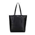 Dámska shopper kabelka z prírodnej kože čierna 101-4E-804-1