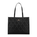 perka z kože s geometrickým prešívaním čierno-zlatá 100-4E-613-1G