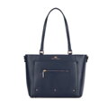 Dámska shopper kabelka z kože s vreckami granátová 100-4E-607-7