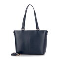 Dámska shopper kabelka z kože s vreckami granátová 100-4E-607-7