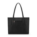 Dámska kožená shopper kabelka so zadným vreckom čierna 99-4E-017-1