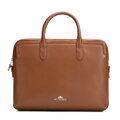 Dámska taška na notebook 15,6" z prírodnej zrnitej kože svetlohnedá 102-4E-620-5