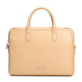 Dámska taška na notebook 15,6" z prírodnej zrnitej kože béžová 102-4E-620-9