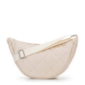 Dámska crossbody v geometrickom prešívaní krémovo-strieborná 100-4Y-422-9S