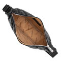 Dámska crossbody v geometrickom prešívaní čierno-strieborná 100-4Y-422-1S
