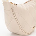 Dámska crossbody v geometrickom prešívaní krémovo-zlatá 100-4Y-422-9G