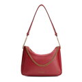 Dámska kožená kabelka typu bagetka červená 100-4E-606-3
