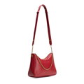 Dámska kožená kabelka typu bagetka červená 100-4E-606-3