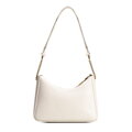Dámska bagetová kožená kabelka krémová 100-4E-606-0