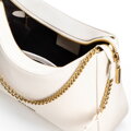 Dámska bagetová kožená kabelka krémová 100-4E-606-0