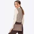 Dámska crossbody dvojkomorová kabelka béžová 100-4Y-009-9