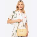 Dámska pletená crossbody kabelka žltá