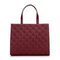 Dámska kožená crossbody kabelka s razením svetlobéžová 99-4E-302-9