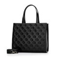Damska torebka crossbody skórzana z tłoczeniem czarna 99-4E-302-1