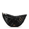 Crossbody kabelka z imitácie kože s geometrickým prešívaním čierno-zlatá  