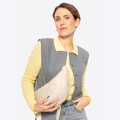 Dámska crossbody v geometrickom prešívaní krémovo-strieborná 100-4Y-422-9S