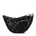 Crossbody kabelka z imitácie kože s geometrickým prešívaním čierno-zlatá  