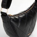 Crossbody kabelka z imitácie kože s geometrickým prešívaním čierno-zlatá  