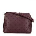 Dámska crossbody kabelka z ekokože s monogramom bordová