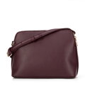 Dámska crossbody kabelka z ekokože s monogramom bordová