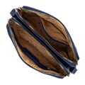 Damska torebka crossbody z ekoskóry w monogram granatowa 99-4Y-205-7