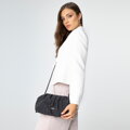 Damska torebka crossbody z marszczeniem szara 99-4Y-423-1