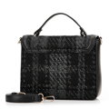 Damska torebka crossbody z tkaniny bouclé czarna 99-4Y-409-1
