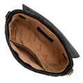 Damska torebka crossbody z tkaniny bouclé czarna 99-4Y-409-1