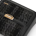 Damska torebka crossbody z tkaniny bouclé czarna 99-4Y-409-1