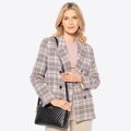 Dámska crossbody kabelka z kože s prešívaním, čierna 100-4E-629-1