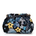 Dámska crossbody kabelka s flitrami čierno-modrá 100-4Y-429-1