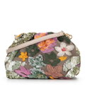 Dámska crossbody kabelka s flitrami zeleno-ružová 100-4Y-429-P
