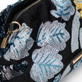 Dámska crossbody kabelka s flitrami čierno-modrá 100-4Y-429-1
