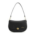 Čierna dámska crossbody kabelka Wittchen z prírodnej kože s jemným dizajnom