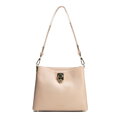 Dámska ramenná kožená kabelka s prackou béžová 100-4E-605-9