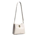 Dámska ramenná kožená kabelka s prackou krémová 100-4E-605-0