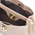 Dámska ramenná kožená kabelka s prackou béžová 100-4E-605-9