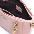 Dámska ramenná kožená kabelka ružová 100-4E-604-P